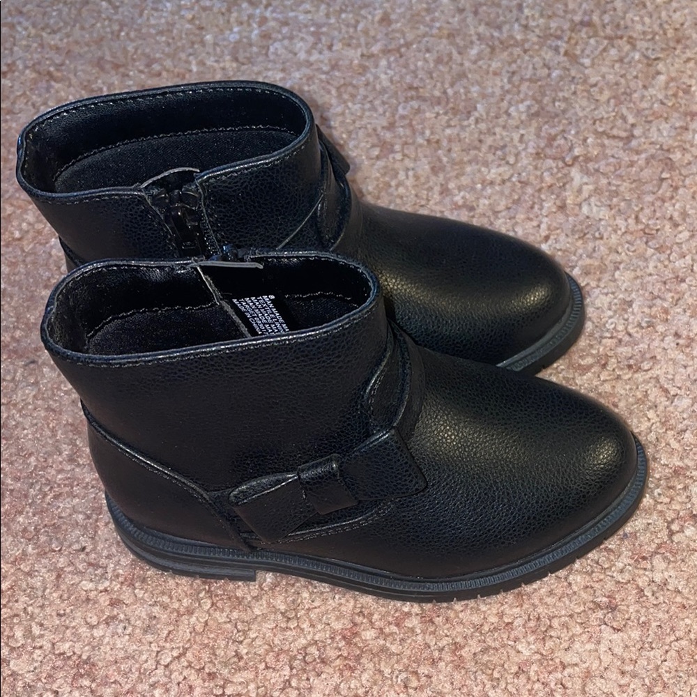 Black Ankle Boots with Velcro Straps